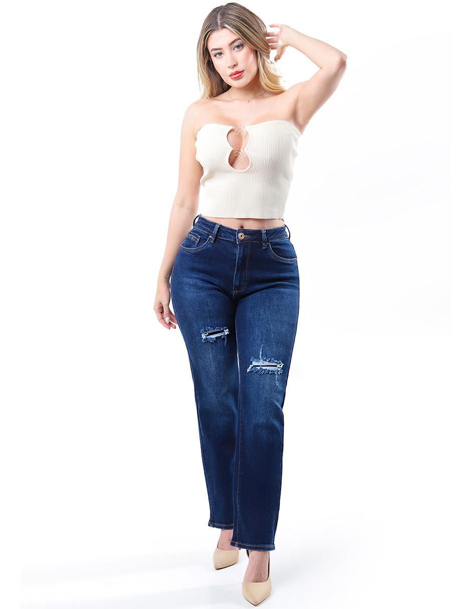Jeans straight para mujer 4