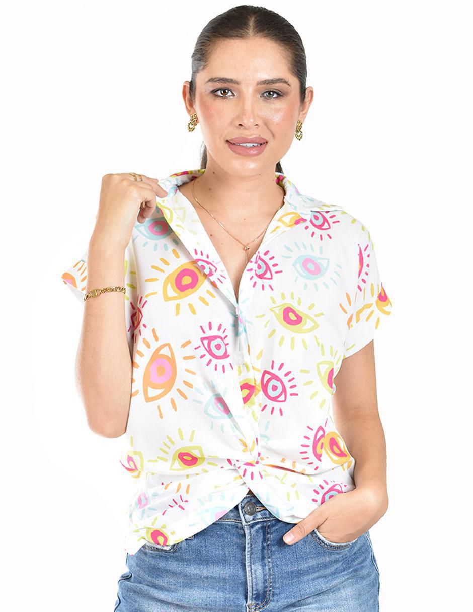 Blusa manga corta para mujer