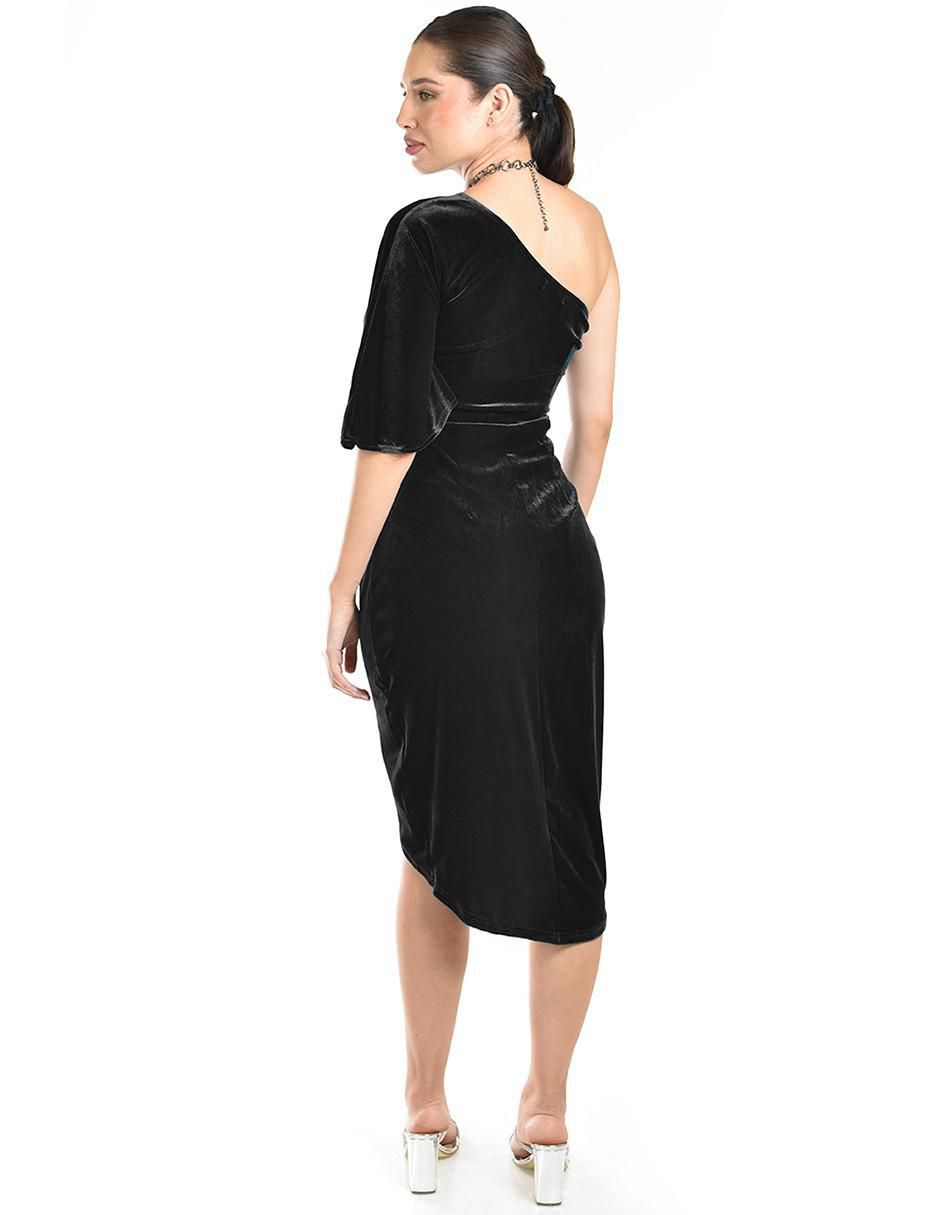 Vestido a la rodilla de fiesta escote medio 3
