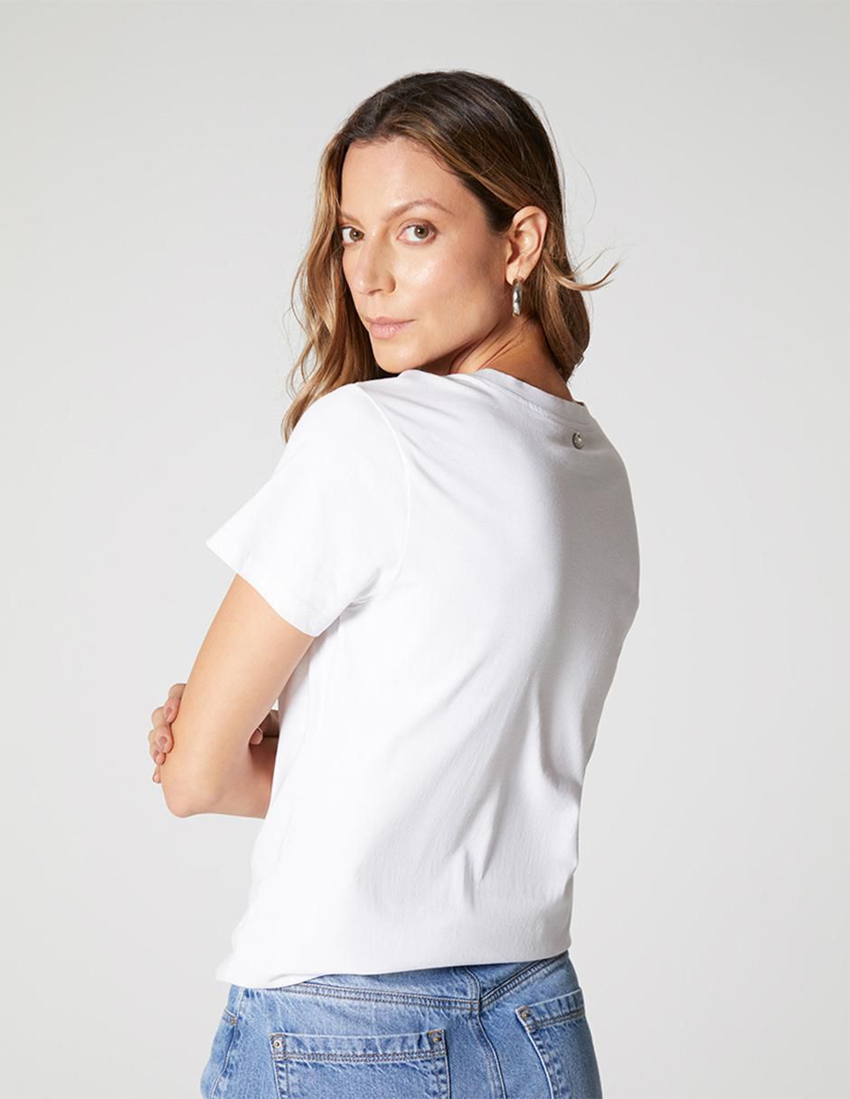 Playera manga corta Tornasol cuello redondo para mujer 4