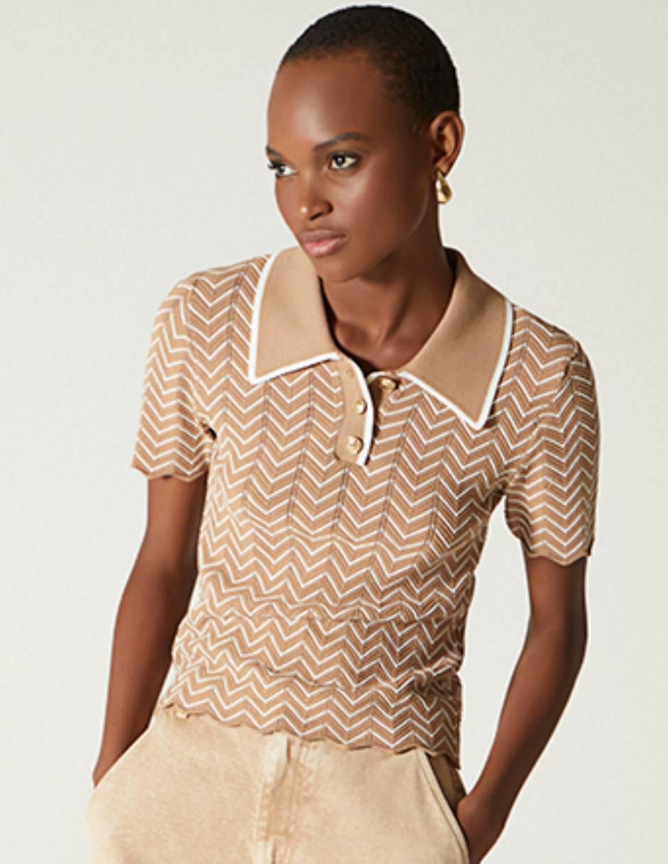 Playera tipo polo para mujer