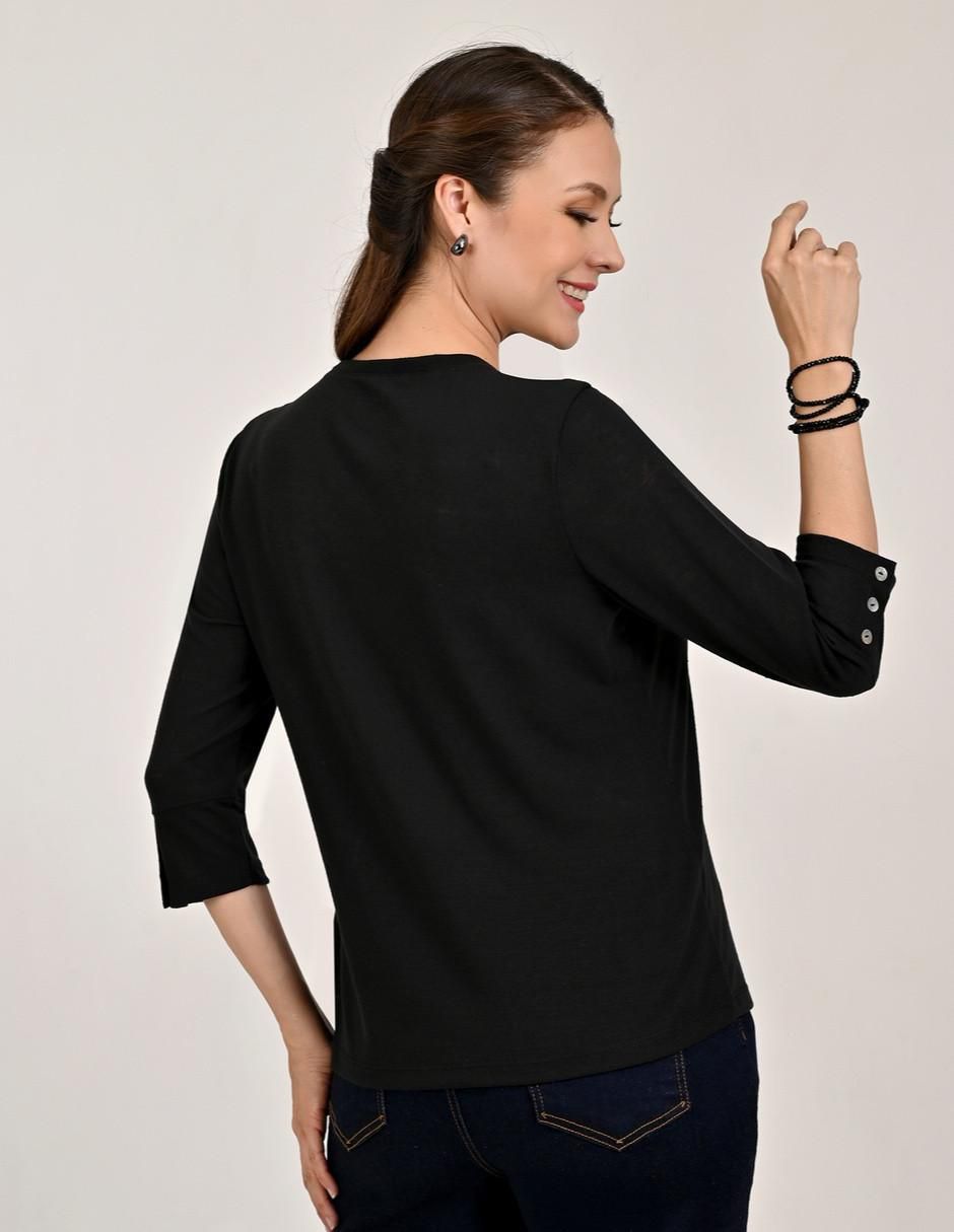 Blusa Liquid Blue manga 3/4 para mujer