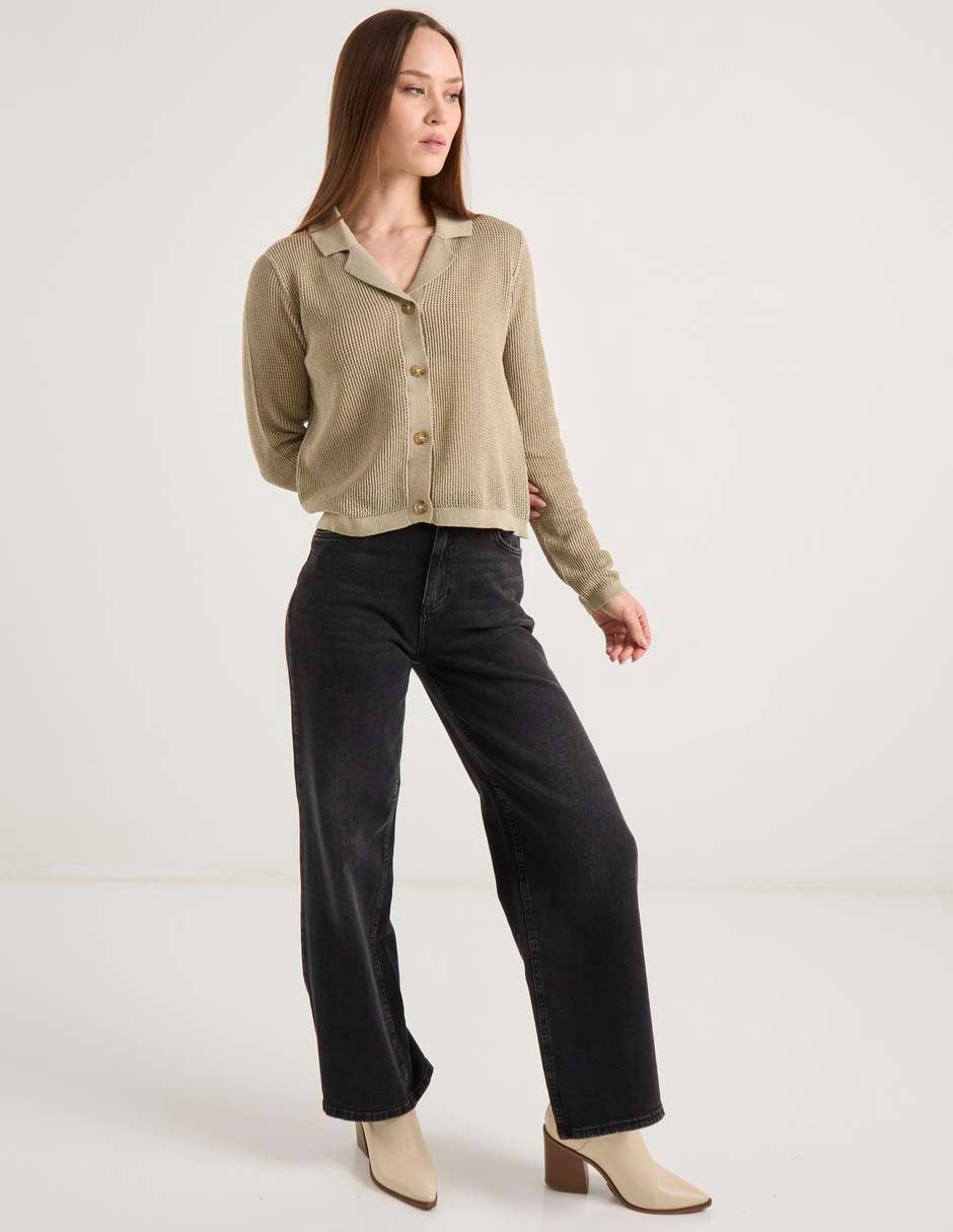 Suéter cuello camisero para mujer 3