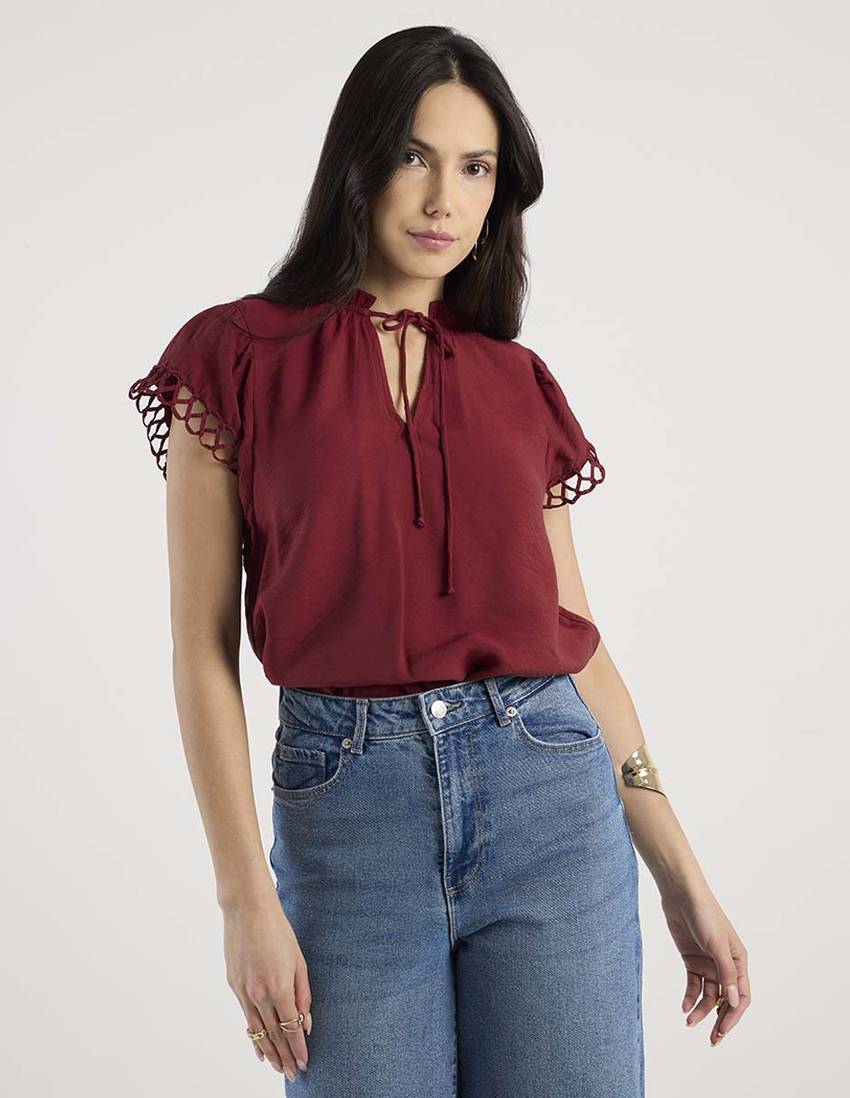 Blusa manga corta para mujer