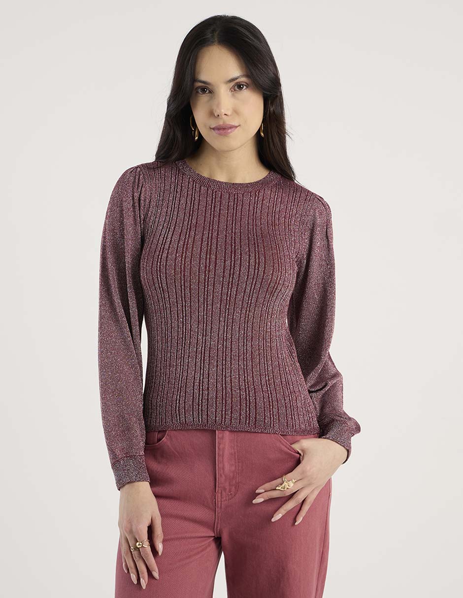Suéter cuello redondo para mujer