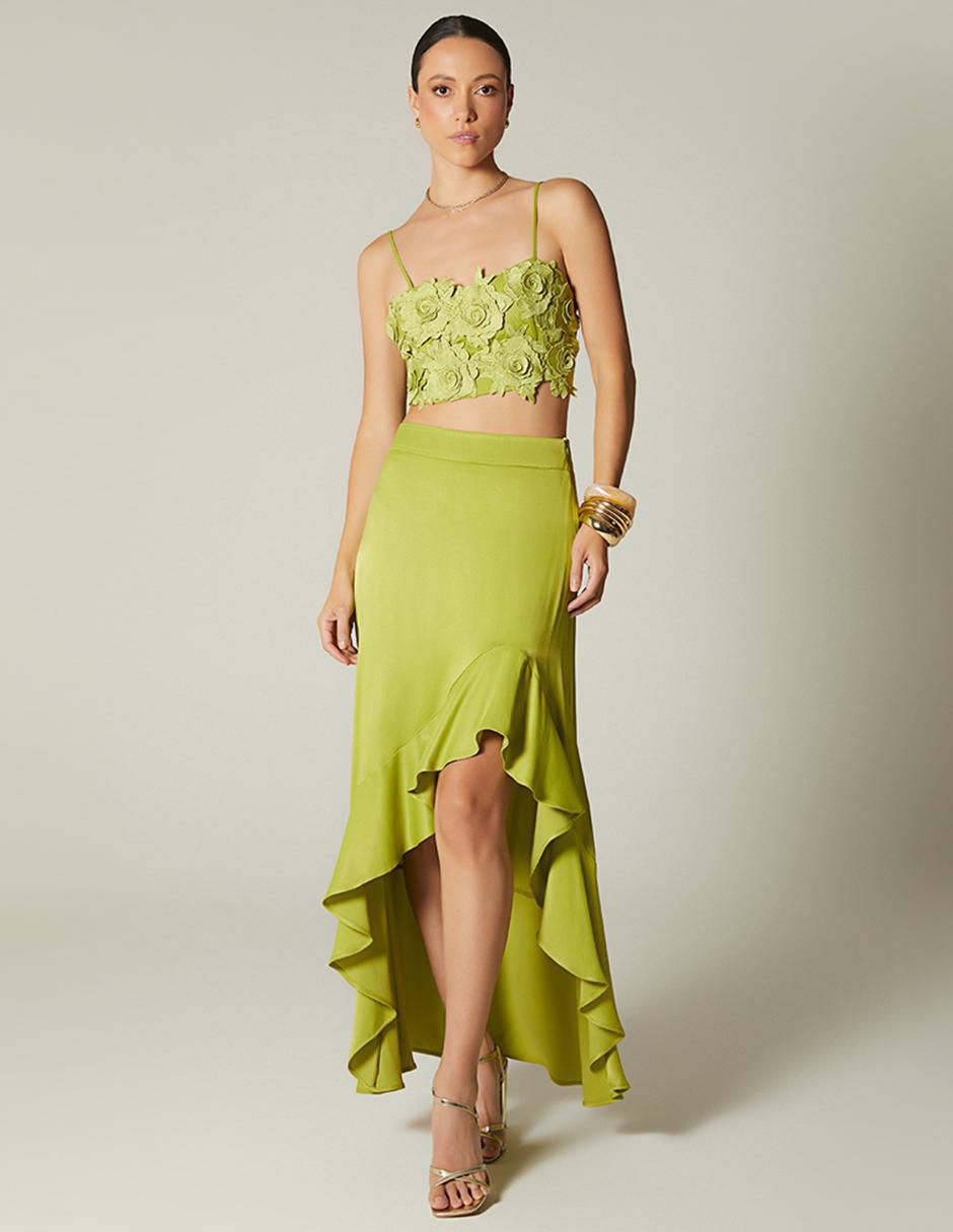 Falda larga Glam Night cintura alta 2