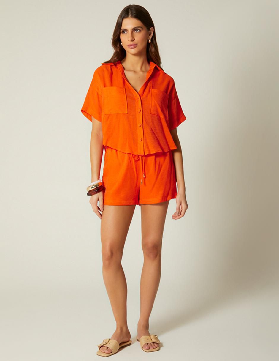 "short/bermuda" studio f yoryu kalani "de" viscosa "para mujer"