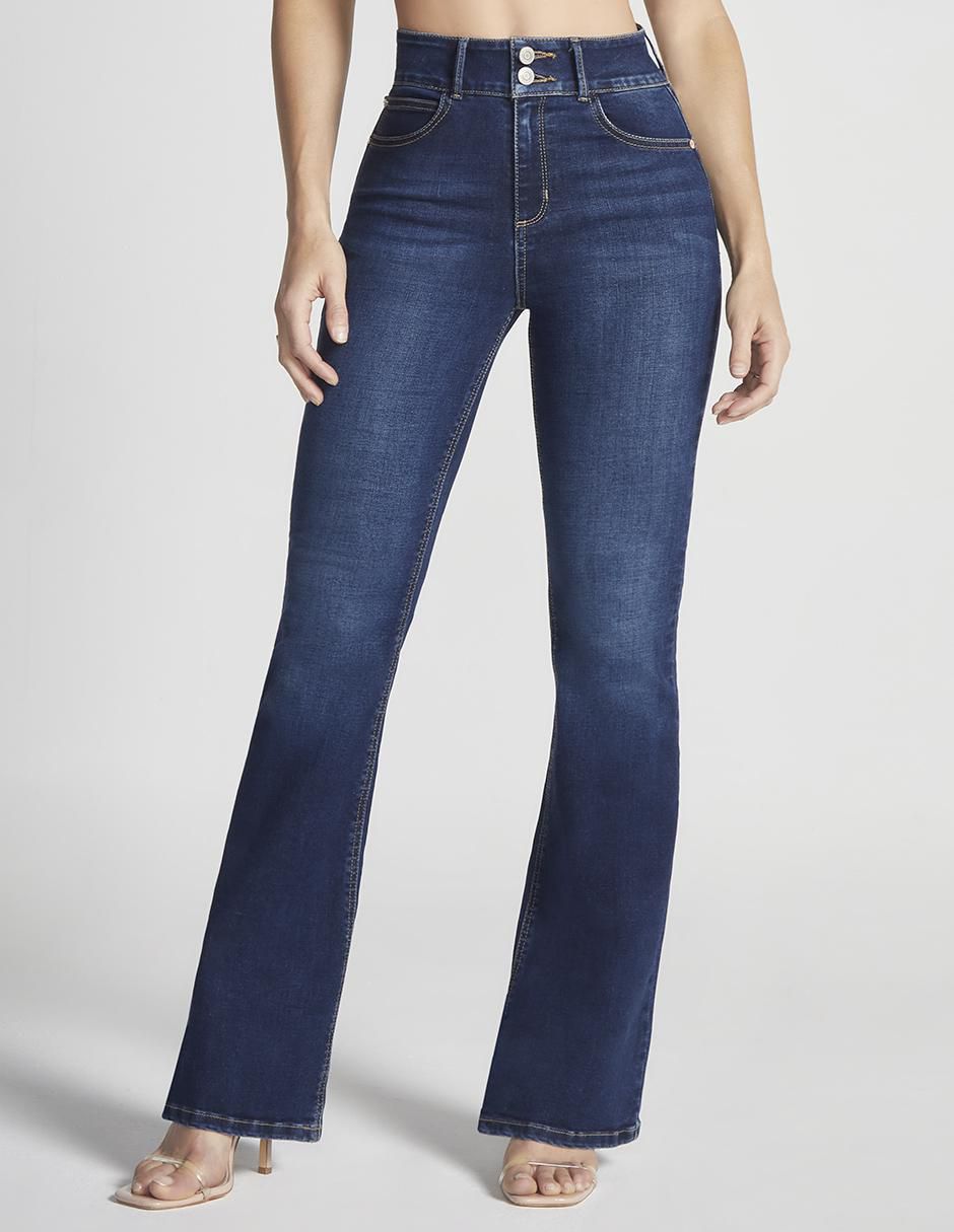 Jeans campana corte cintura alta para mujer