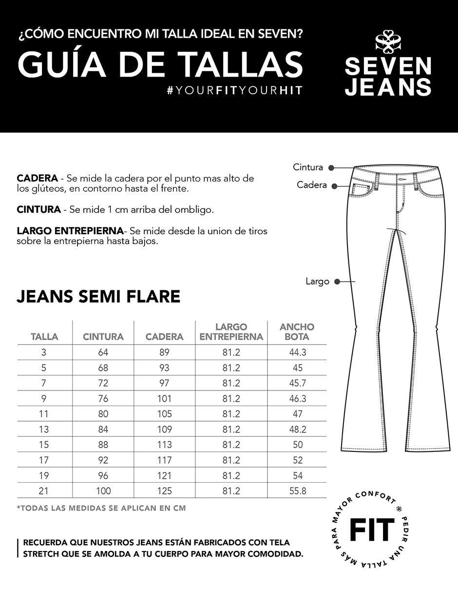 Jeans campana corte cintura alta para mujer 5