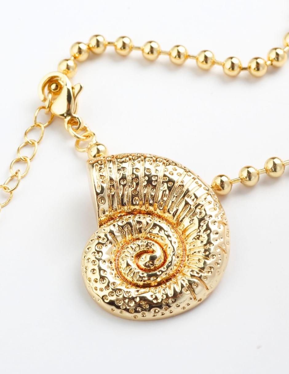 Collar de caracol Orviane de baño de oro 18 K 4