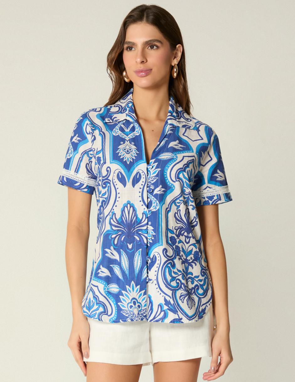 Blusa manga corta para mujer