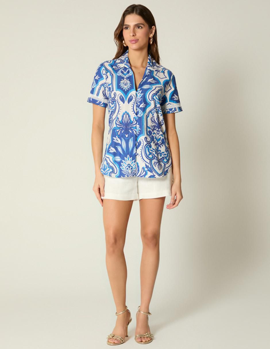 Blusa manga corta para mujer