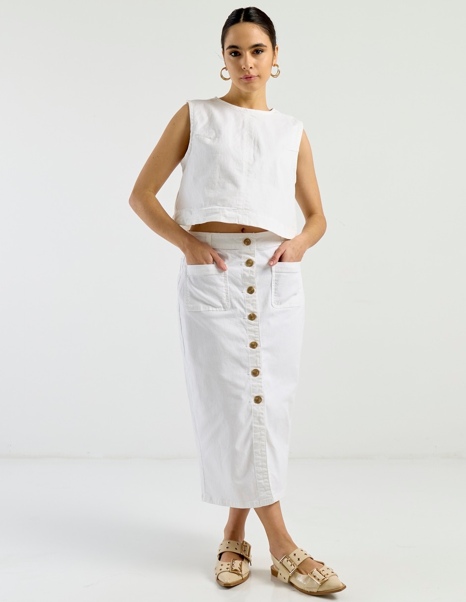 Falda crop a la cintura