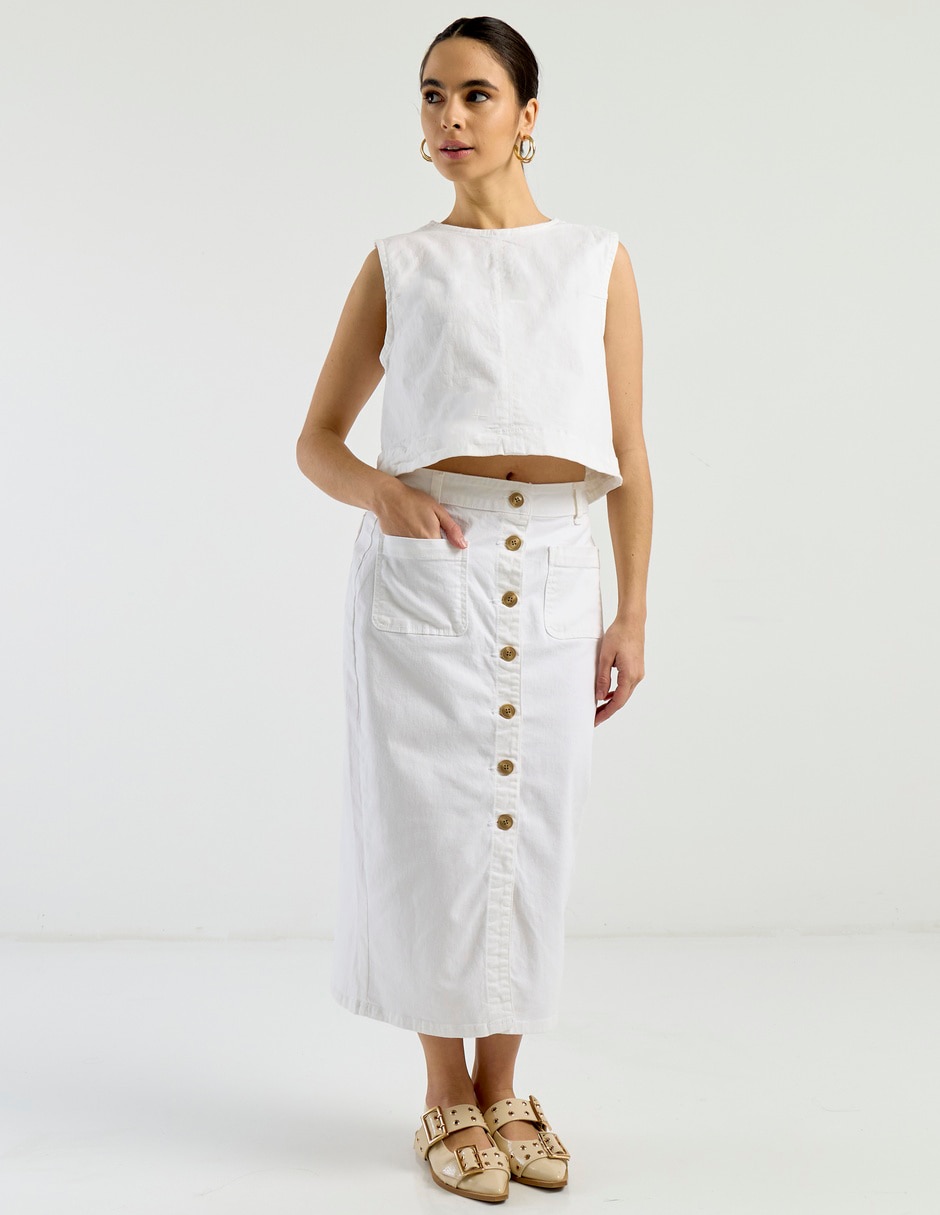 Falda crop a la cintura 3