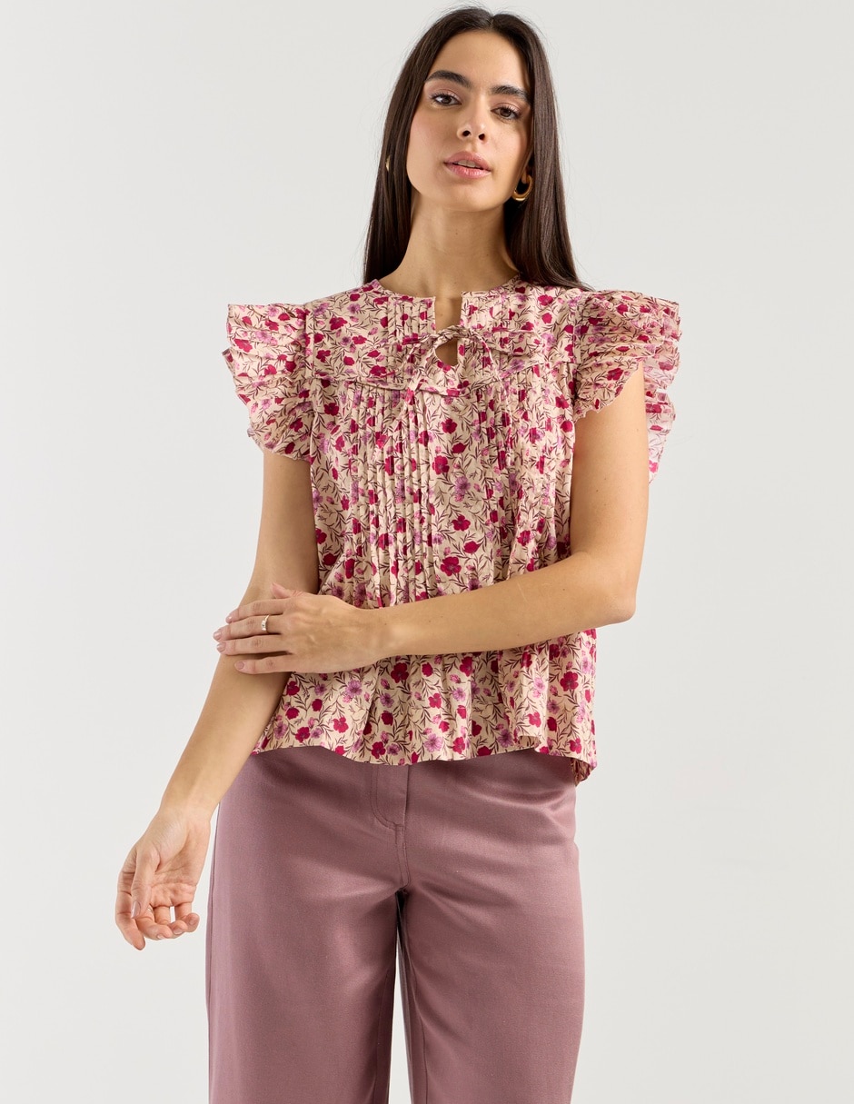 Blusa manga corta para mujer
