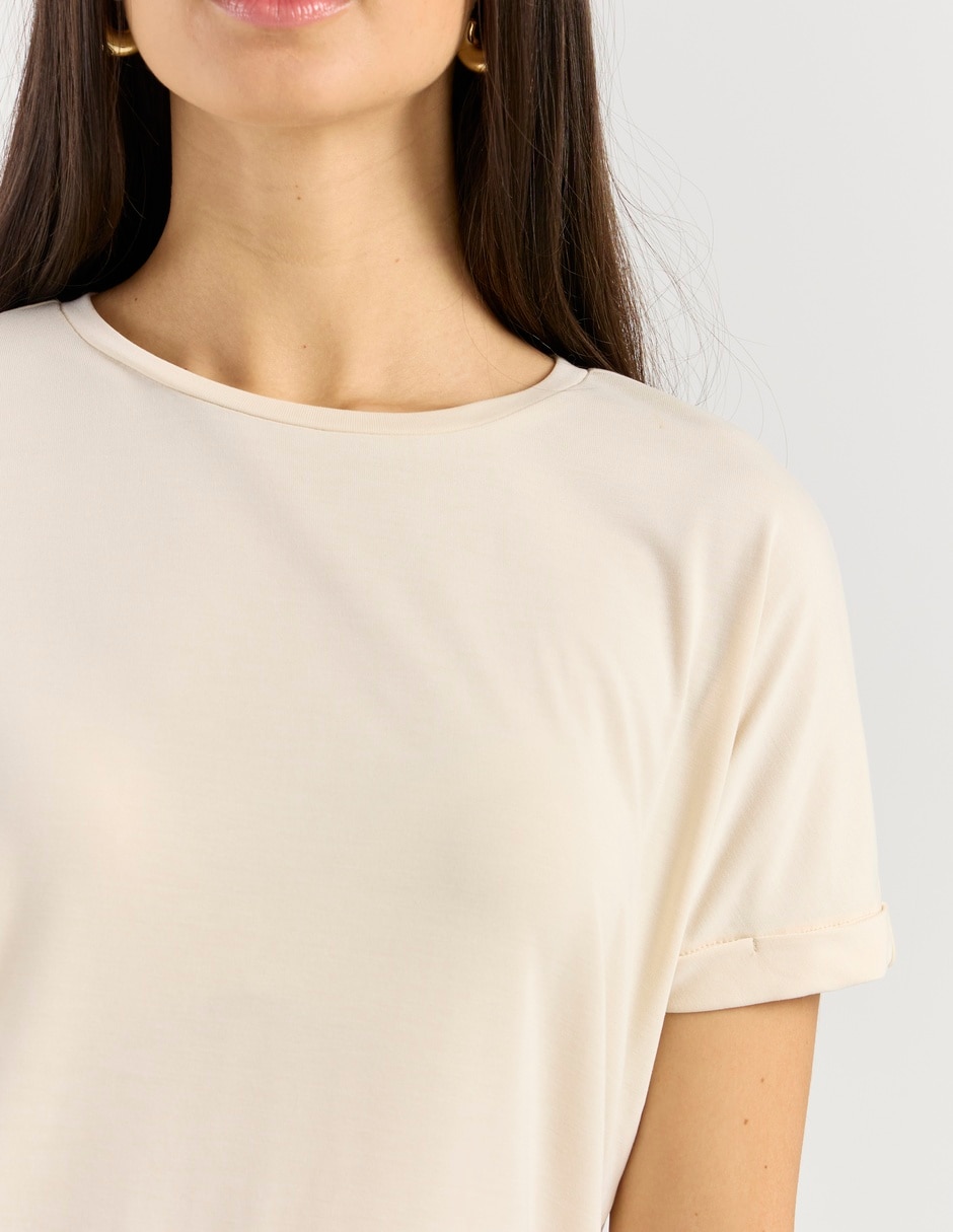 Playera manga corta cuello redondo para mujer 4