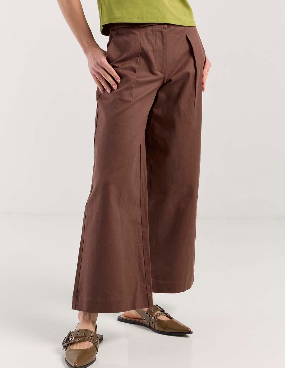 Pantalón acampanado amplio para mujer