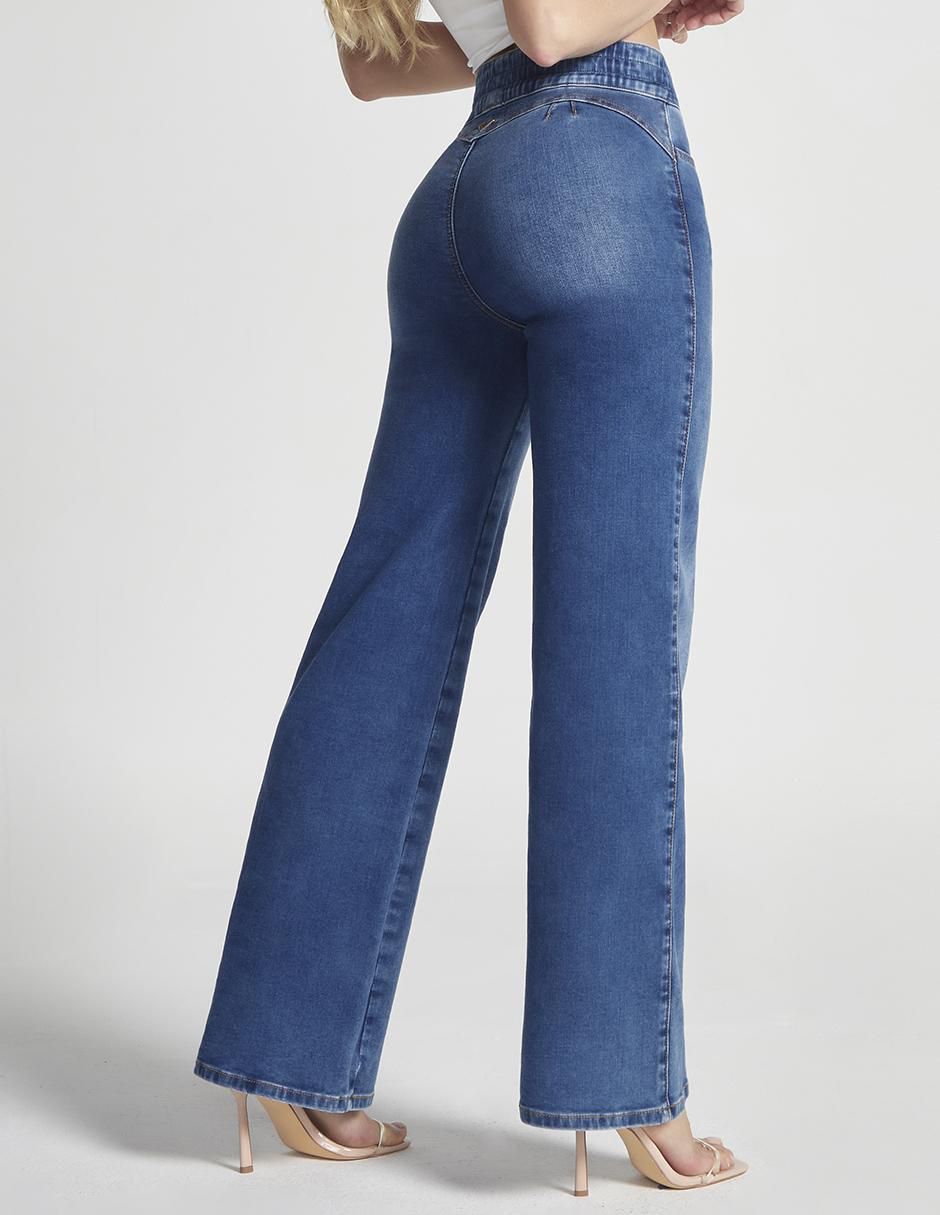 Jeans amplio corte cintura alta para mujer 2