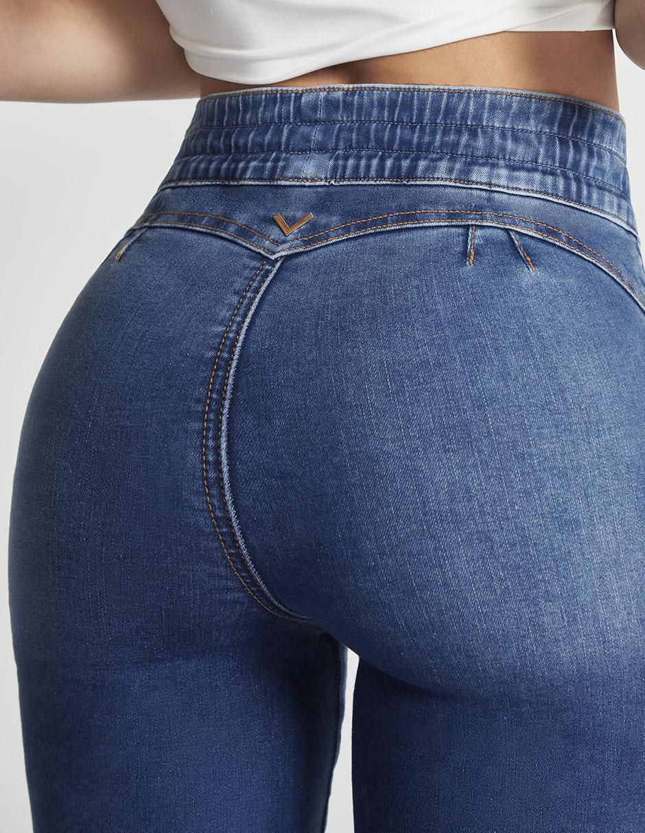 Jeans amplio corte cintura alta para mujer 6