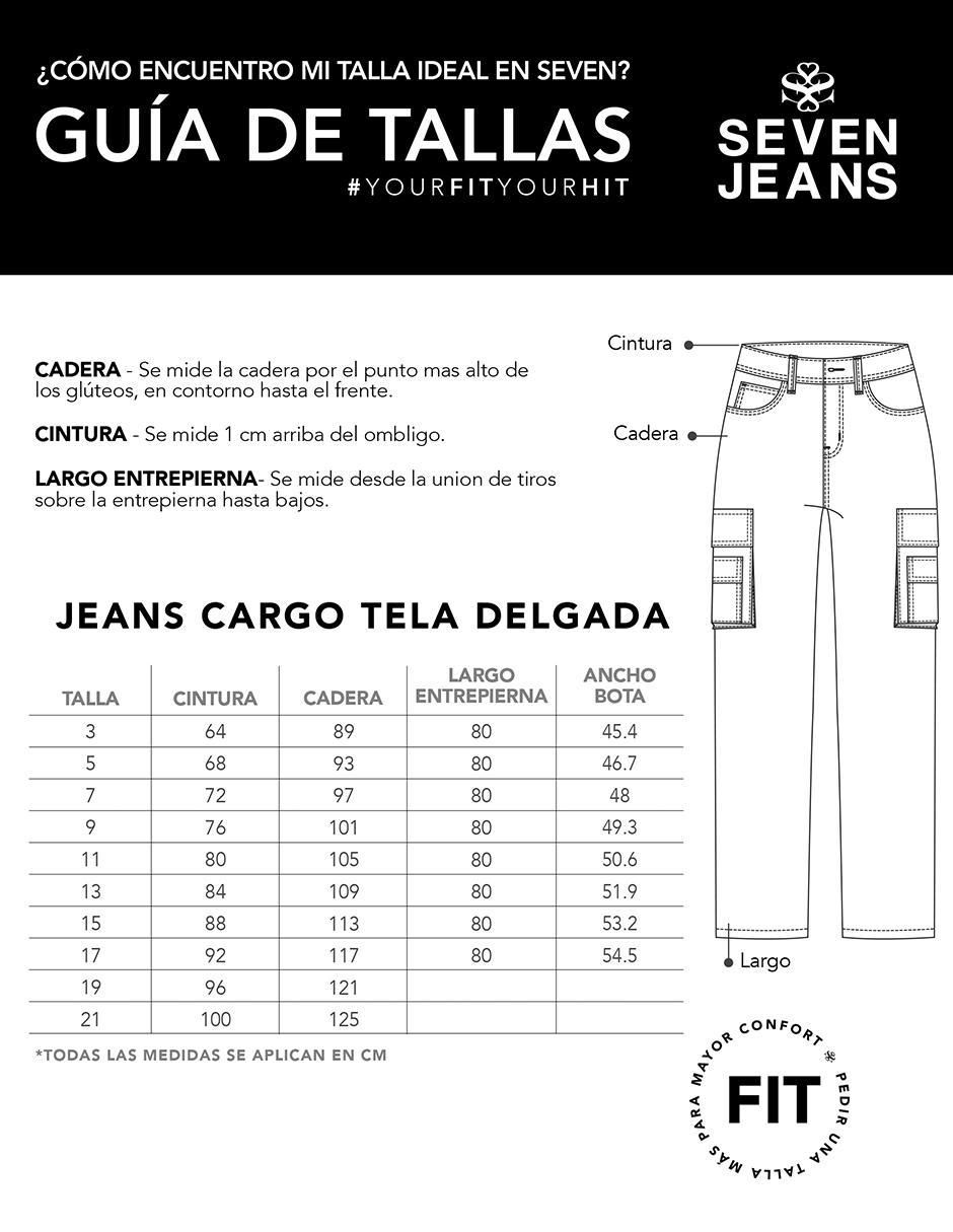 Jeans cargo amplio corte cintura alta para mujer 6