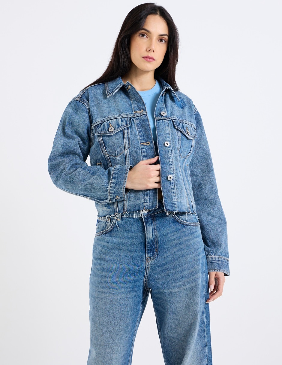 Chamarra denim de mezclilla para mujer
