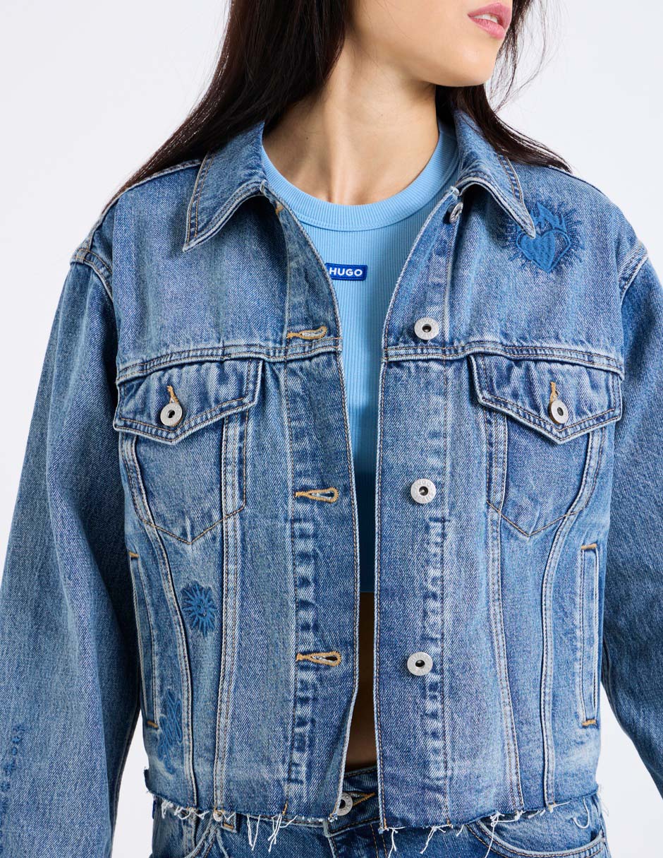 Chamarra denim de mezclilla para mujer 4