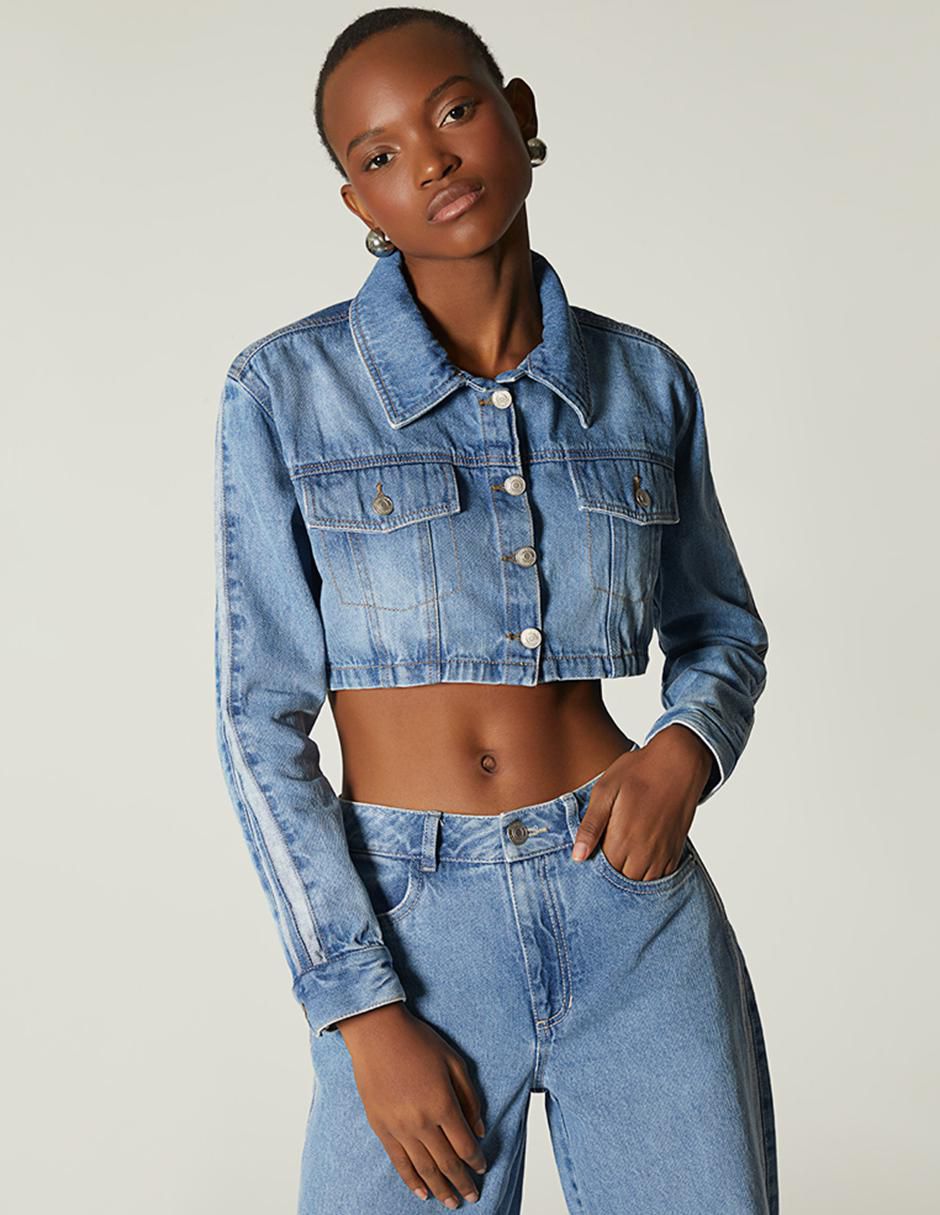 Mujer Chamarra Jeans Chamarra Denim Studio F Sporty Denim De