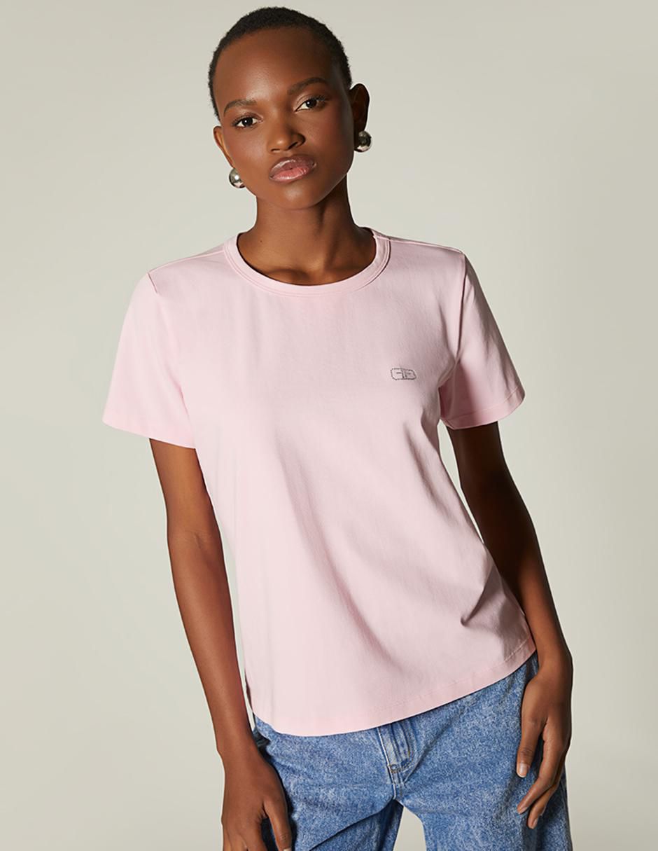 Playera manga corta cuello redondo para mujer Playera manga corta cuello redondo para mujer