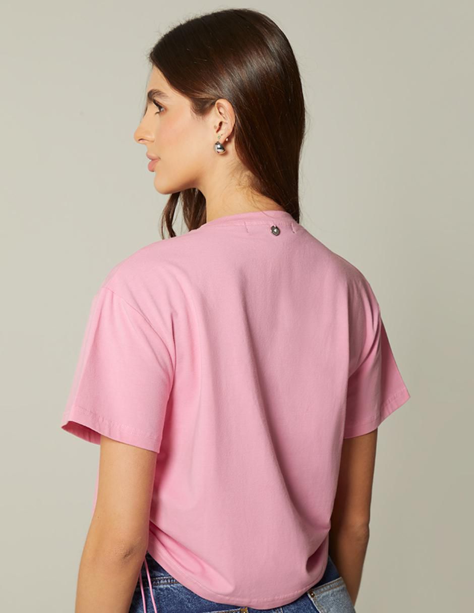Playera manga corta Rome cuello redondo para mujer 4