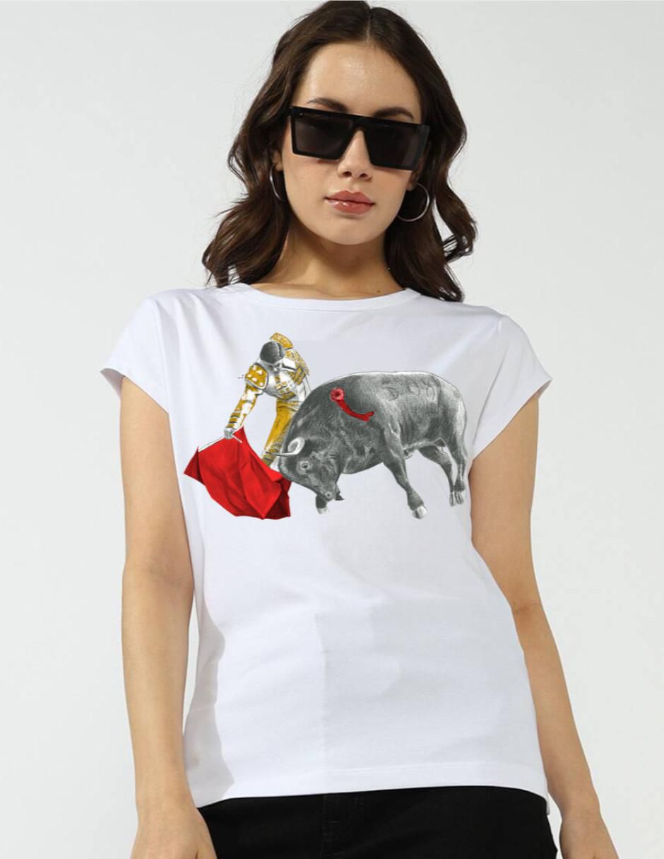 Playera manga corta cuello redondo para mujer