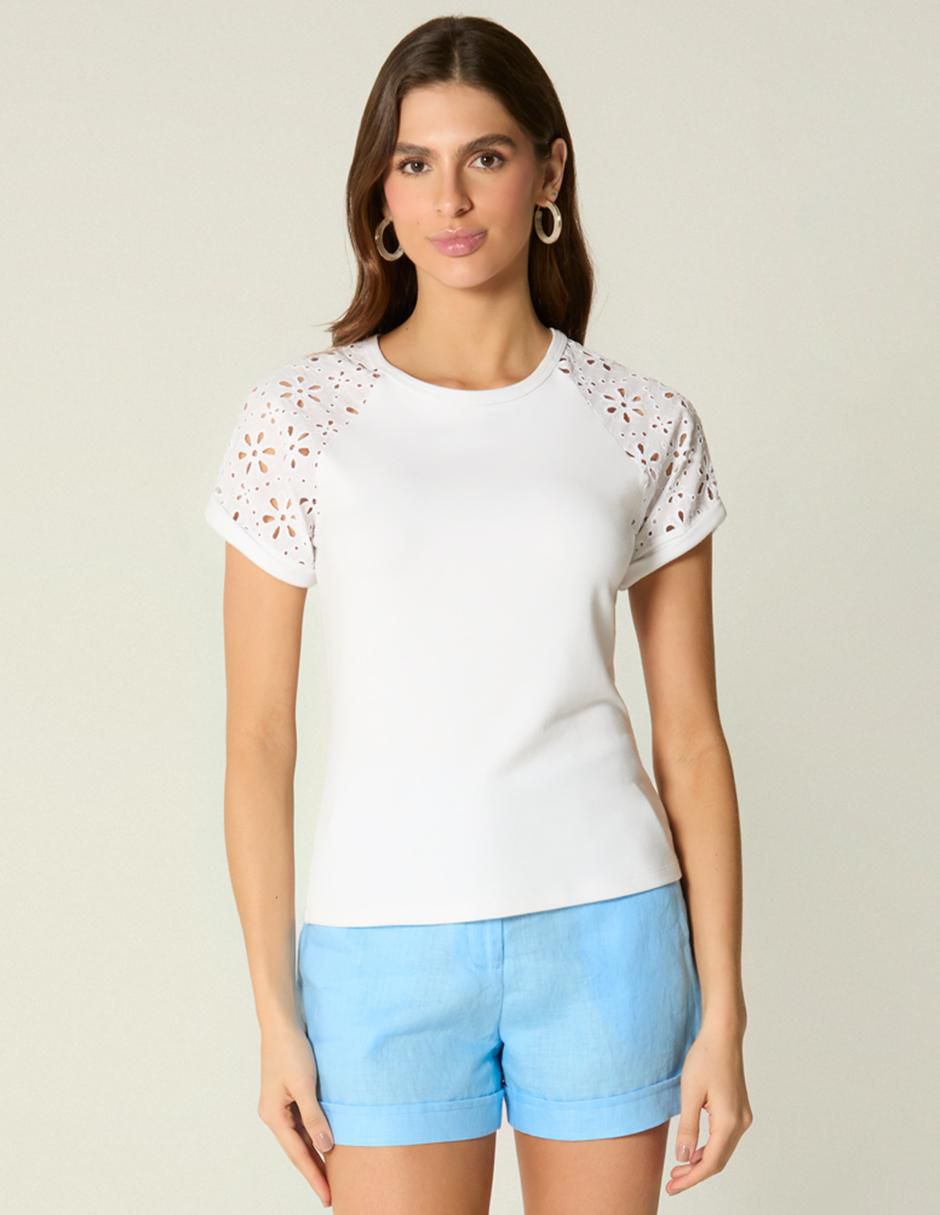 Playera manga corta Puerto Escondido cuello redondo para mujer 1