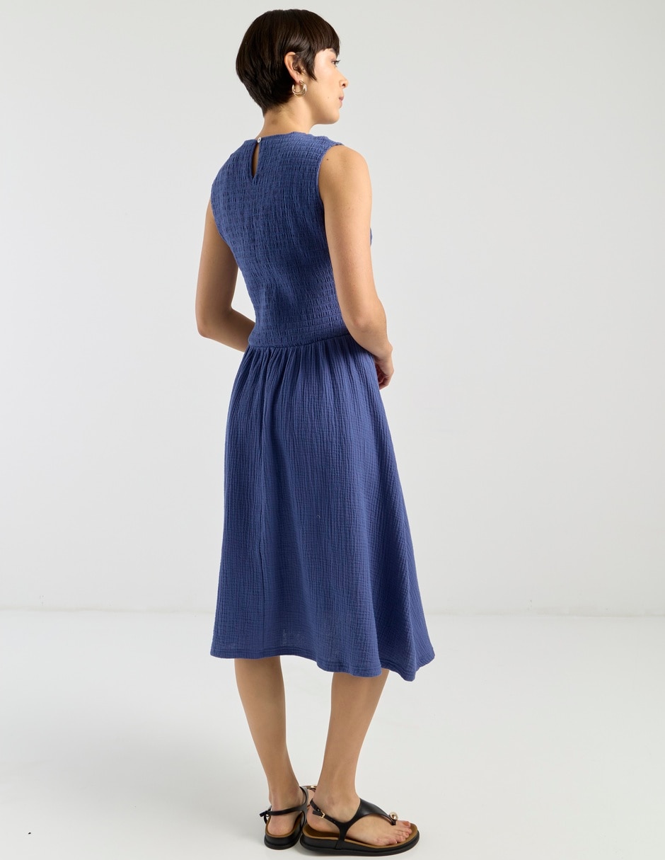 Vestido 3/4 casual escote redondo 2