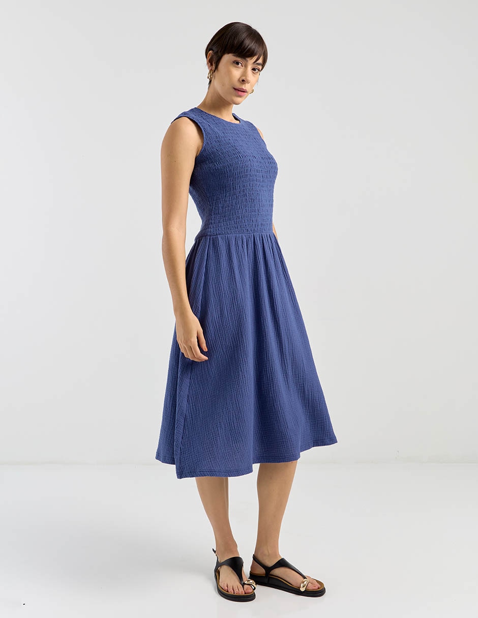 Vestido 3/4 casual escote redondo 3