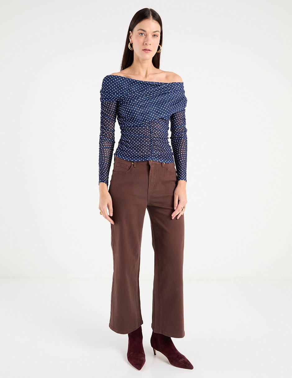 Jeans capri wide leg para mujer 3