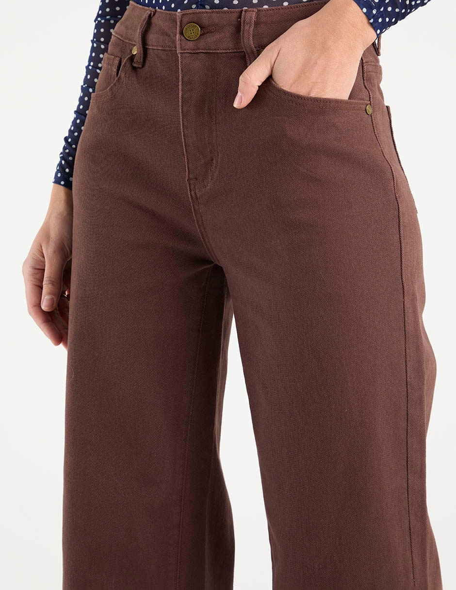 Jeans capri wide leg para mujer 4