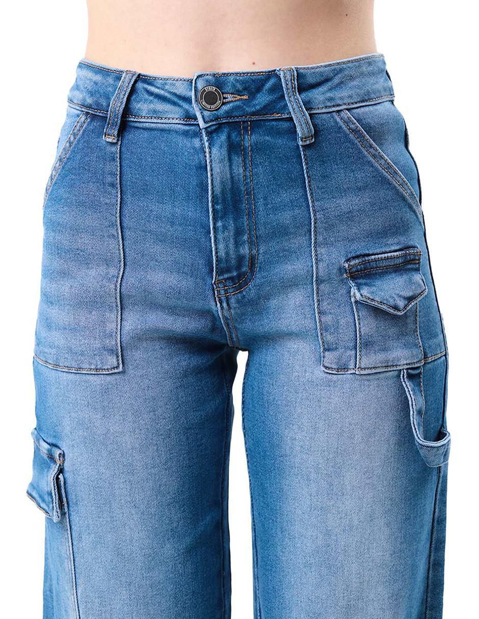 Jeans wide leg corte cintura para mujer 3
