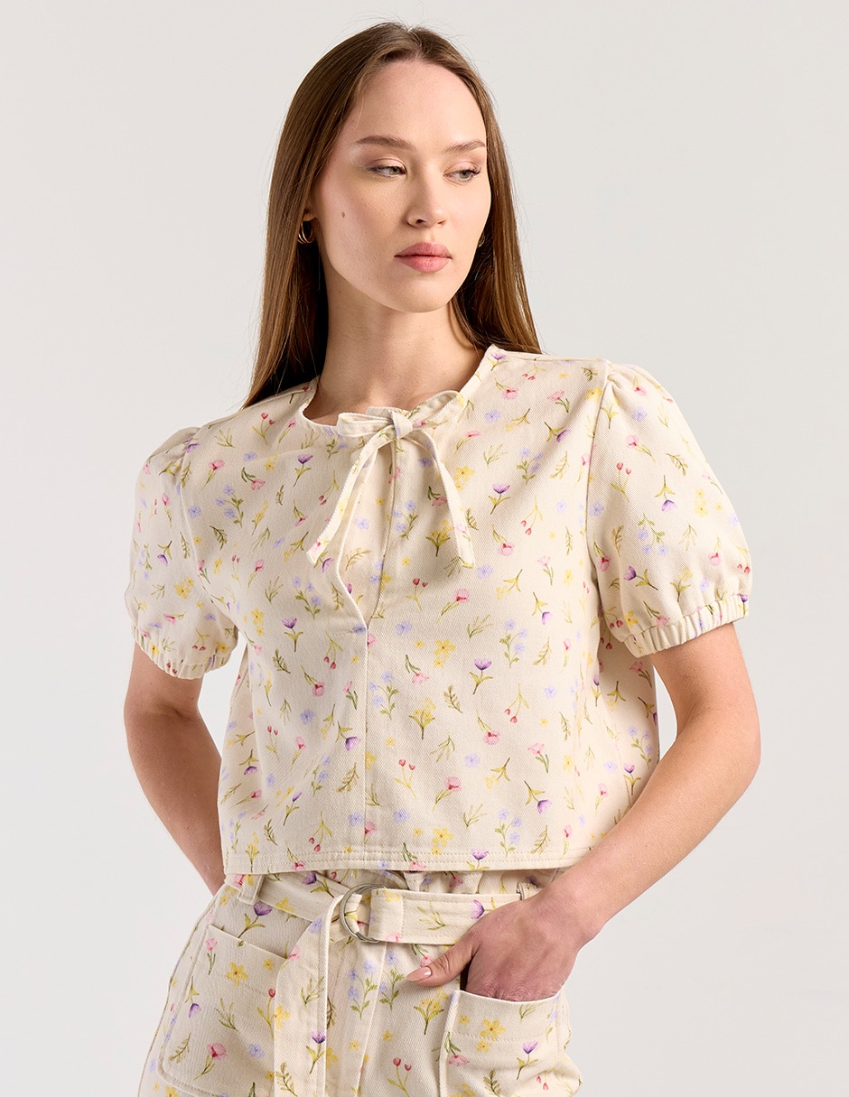 Blusa manga corta para mujer