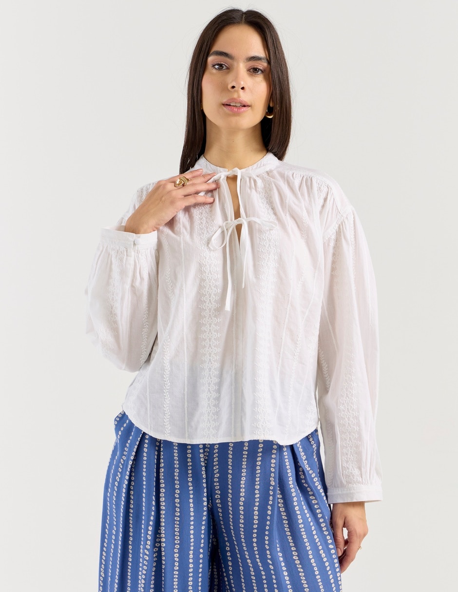 Blusa manga larga para mujer