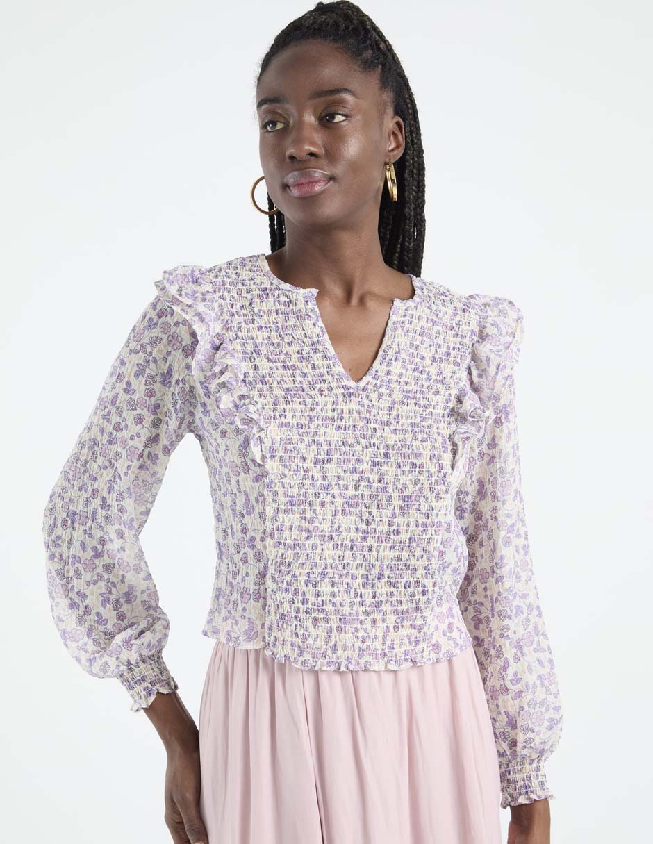 Blusa manga larga para mujer