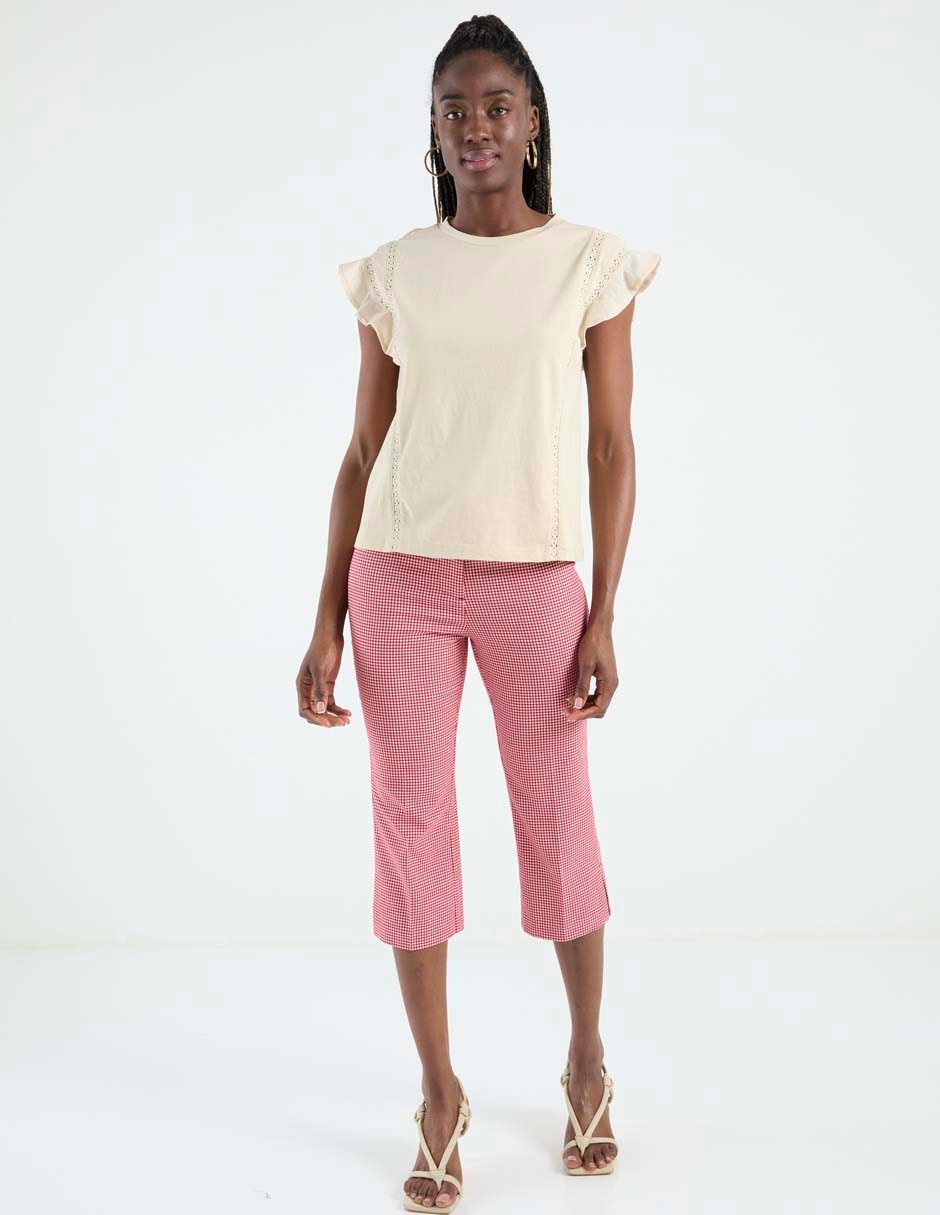Playera manga corta cuello redondo para mujer 3