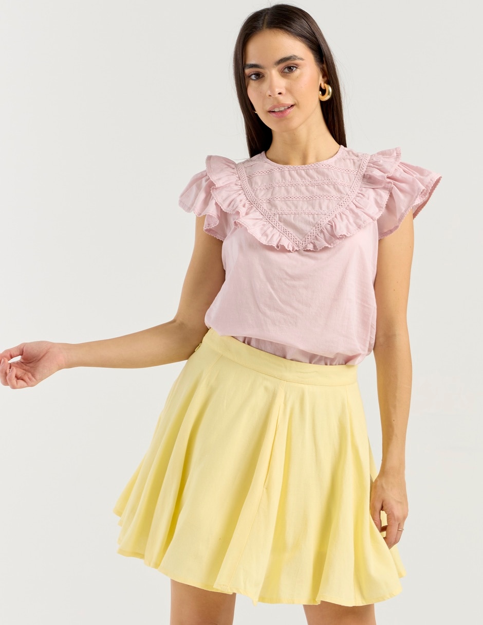 Blusa manga corta para mujer