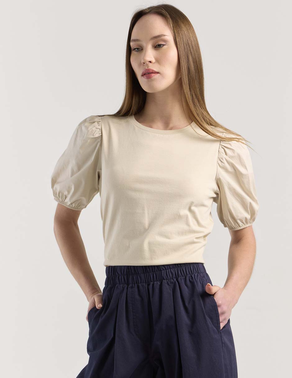 Blusa manga al codo para mujer