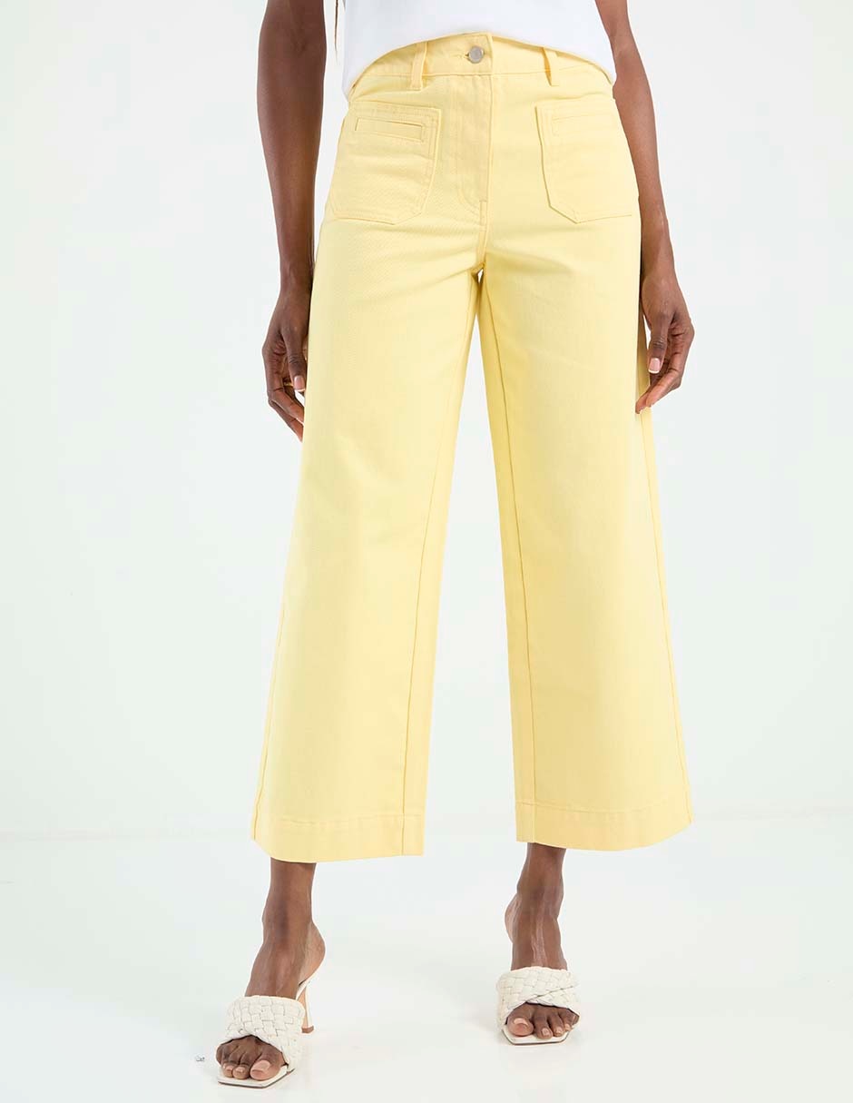 Jeans capri slim corte cintura para mujer