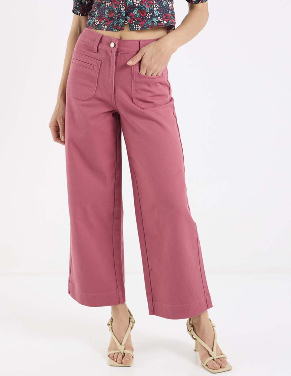 Jeans capri slim corte cintura para mujer