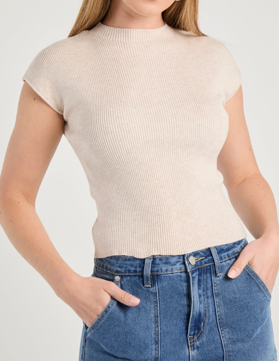 Playera manga corta cuello redondo para mujer 4