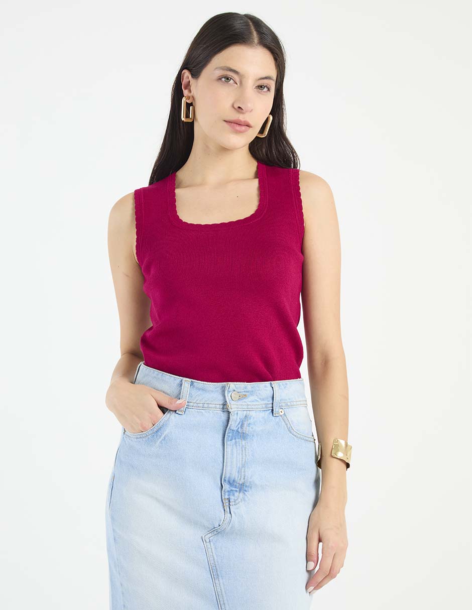 Top escote cuadrado tirante ancho