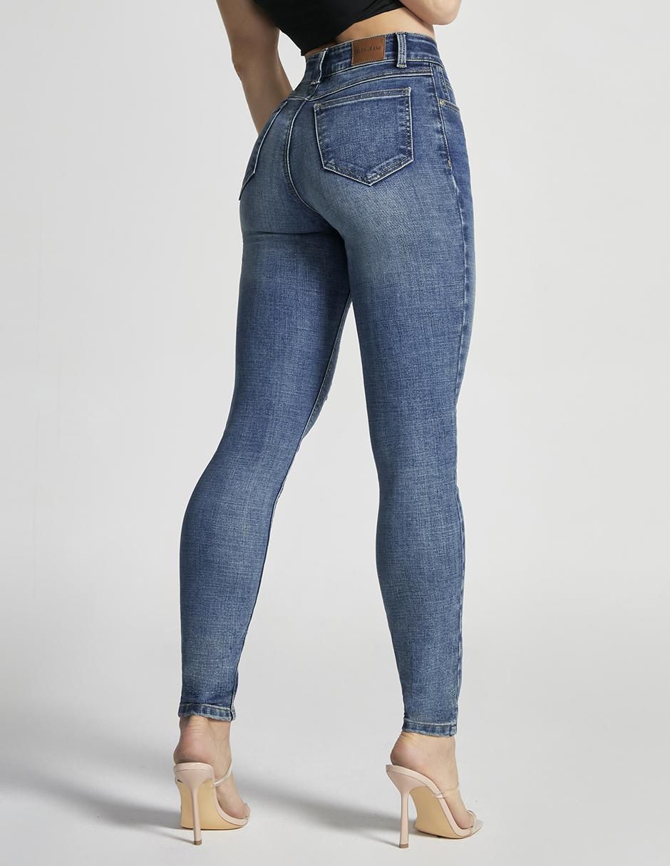 Jeans mom corte cintura alta para mujer 2