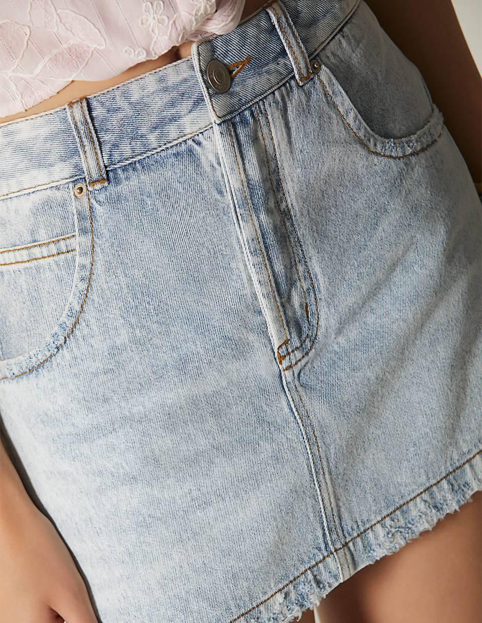 Falda mini D&S Denim Ice de mezclilla a la cadera 2