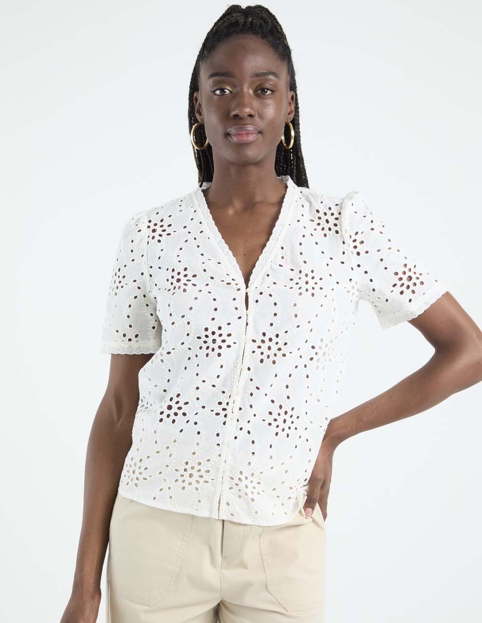 Blusa manga corta para mujer