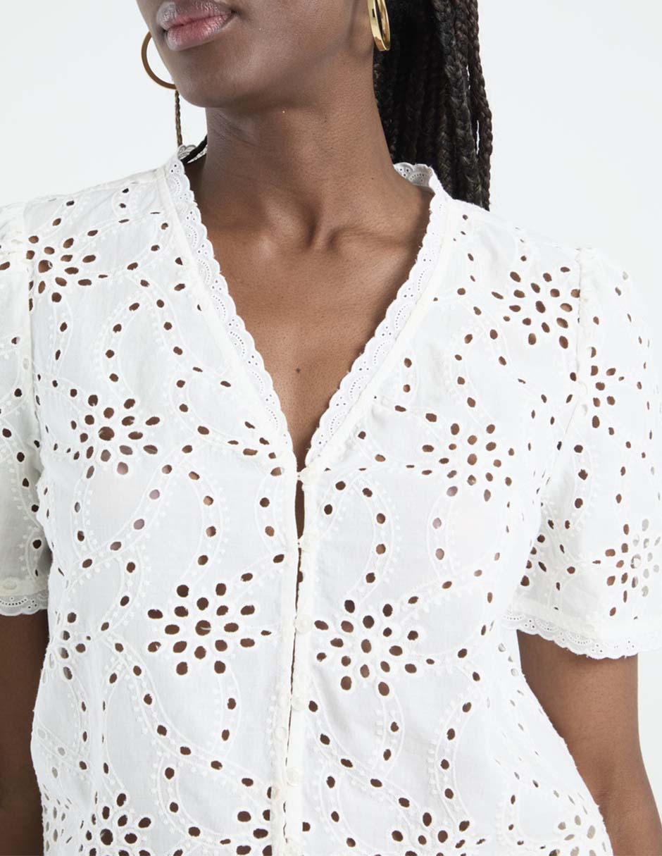 Blusa manga corta para mujer 4